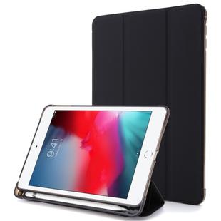 For iPad Mini 4 Airbag Horizontal Flip Leather Case with Three-fold Holder (Black)
