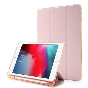 For iPad Mini 4 Airbag Horizontal Flip Leather Case with Three-fold Holder (Pink)