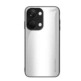 For OnePlus Ace 2V Texture Gradient Glass TPU Phone Case(White)