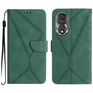 For Honor 80 Stitching Embossed Leather Phone Case(Green)