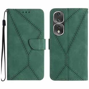 For Honor 80 Pro Stitching Embossed Leather Phone Case(Green)
