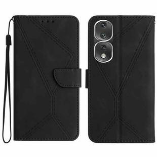 For Honor 80 Pro Stitching Embossed Leather Phone Case(Black)