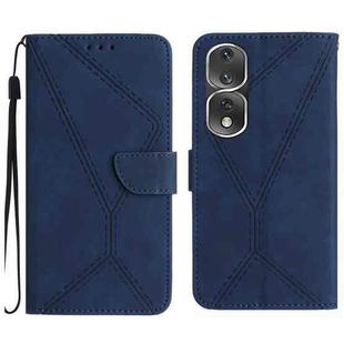 For Honor 80 Pro Stitching Embossed Leather Phone Case(Blue)