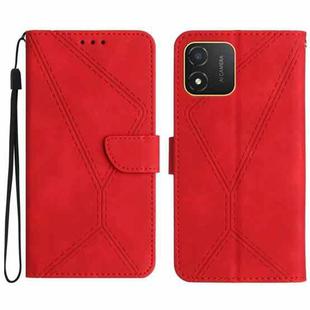 For Honor X5 4G Stitching Embossed Leather Phone Case(Red)