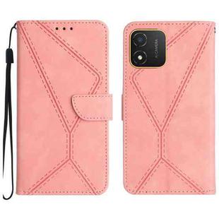 For Honor X5 4G Stitching Embossed Leather Phone Case(Pink)