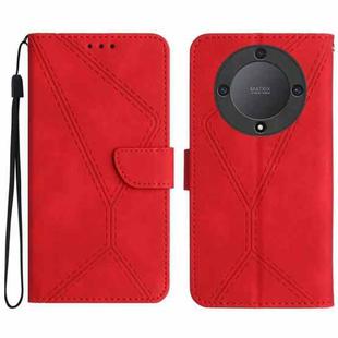 For Honor X9a 5G /Magic5 Lite Stitching Embossed Leather Phone Case(Red)