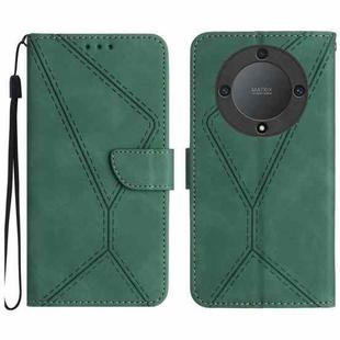 For Honor X9a 5G /Magic5 Lite Stitching Embossed Leather Phone Case(Green)