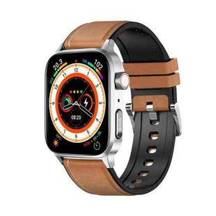 GT22 1.85 inch TFT Screen Leather Band Health Smart Watch, Support Bluetooth Call / Plateau Blood Oxygen / Body Temperature / Arrhythmia / TI Heart Rate Monitoring(Brown)