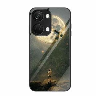 For OnePlus Ace 2V Colorful Painted Glass Phone Case(Moon)