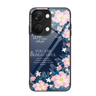 For OnePlus Ace 2V Colorful Painted Glass Phone Case(Flower)