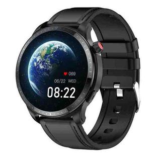 T52 1.39 inch IP67 Waterproof Leather Band Smart Watch Supports Bluetooth Call / Blood Oxygen / Body Temperature Monitoring(Black)