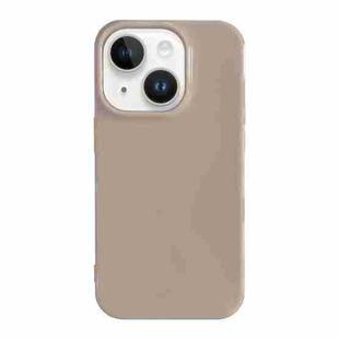 For iPhone 14 Shockproof Solid Color TPU Phone Case(Khaki)
