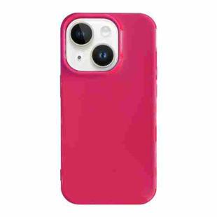 For iPhone 14 Shockproof Solid Color TPU Phone Case(Rose Red)