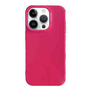 For iPhone 14 Pro Shockproof Solid Color TPU Phone Case(Rose Red)