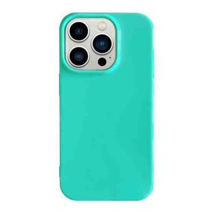 For iPhone 13 Pro Shockproof Solid Color TPU Phone Case(Glacier Green)