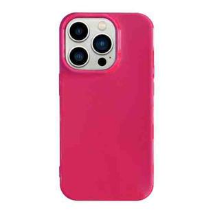 For iPhone 13 Pro Max Shockproof Solid Color TPU Phone Case(Rose Red)