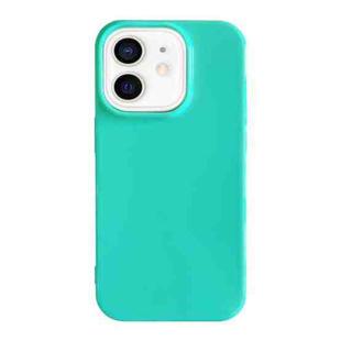 For iPhone 12 Shockproof Solid Color TPU Phone Case(Glacier Green)