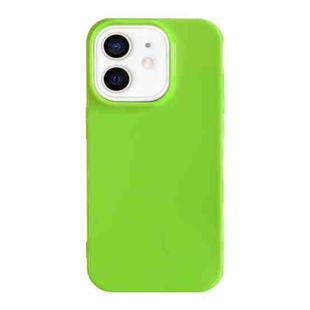 For iPhone 12 Shockproof Solid Color TPU Phone Case(Fluorescent Green)