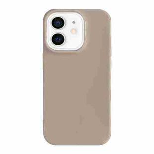 For iPhone 12 Shockproof Solid Color TPU Phone Case(Khaki)