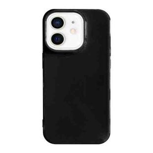 For iPhone 12 Shockproof Solid Color TPU Phone Case(Black)