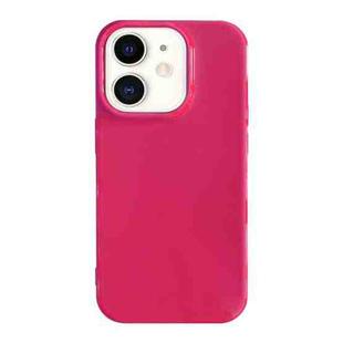 For iPhone 11 Shockproof Solid Color TPU Phone Case(Rose Red)