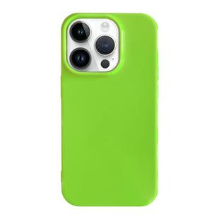 For iPhone 15 Pro Shockproof Solid Color TPU Phone Case(Fluorescent Green)