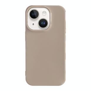 For iPhone 15 Plus Shockproof Solid Color TPU Phone Case(Khaki)