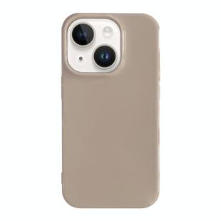 For iPhone 15 Shockproof Solid Color TPU Phone Case(Khaki)