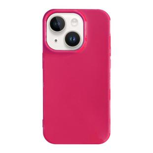 For iPhone 15 Shockproof Solid Color TPU Phone Case(Rose Red)