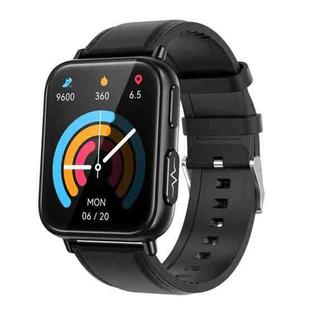 TK10 1.91 inch IP68 Waterproof Leather Band Smart Watch Supports AI Medical Diagnosis/ Blood Oxygen / Body Temperature Monitoring(Black)