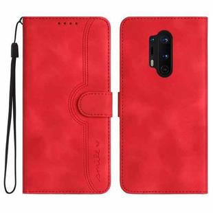 For OnePlus 8 Pro Heart Pattern Skin Feel Leather Phone Case(Red)