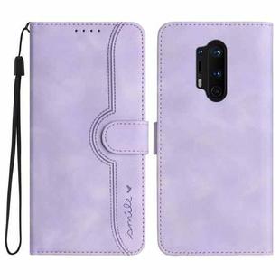 For OnePlus 8 Pro Heart Pattern Skin Feel Leather Phone Case(Purple)