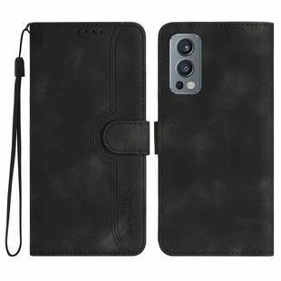 For OnePlus Nord 2 5G Heart Pattern Skin Feel Leather Phone Case(Black)