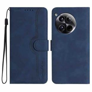 For OnePlus 12 Heart Pattern Skin Feel Leather Phone Case(Royal Blue)