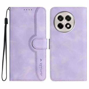 For OnePlus Ace 5 / 13R Global Heart Pattern Skin Feel Leather Phone Case(Purple)