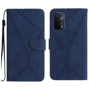 For OPPO A54 5G / A74 5G Stitching Embossed Leather Phone Case(Blue)