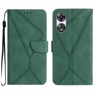 For OPPO A78 5G Stitching Embossed Leather Phone Case(Green)