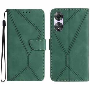 For OPPO Reno8 T 5G/A1 Pro 5G Stitching Embossed Leather Phone Case(Green)