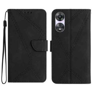 For OPPO Reno8 T 5G/A1 Pro 5G Stitching Embossed Leather Phone Case(Black)