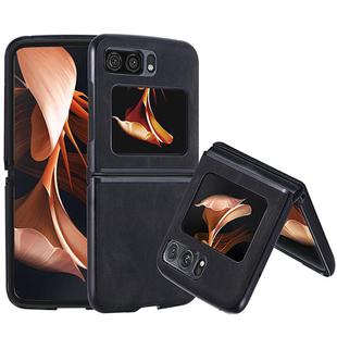 For Motorola Razr 2022 Classic Leather + PC Phone Case(Black)