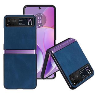 For Motorola Razr 40 Classic Leather + PC Phone Case(Navy Blue)