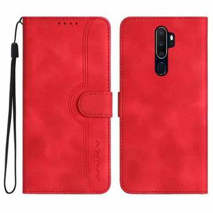 For OPPO A9 2020/A5 2020 Heart Pattern Skin Feel Leather Phone Case(Red)