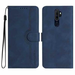 For OPPO A9 2020/A5 2020 Heart Pattern Skin Feel Leather Phone Case(Royal Blue)