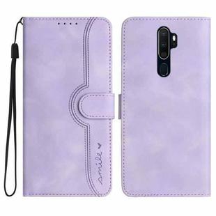 For OPPO A9 2020/A5 2020 Heart Pattern Skin Feel Leather Phone Case(Purple)