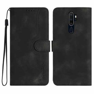 For OPPO A9 2020/A5 2020 Heart Pattern Skin Feel Leather Phone Case(Black)