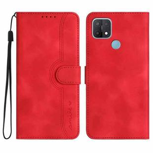 For OPPO A15 / A15s Heart Pattern Skin Feel Leather Phone Case(Red)