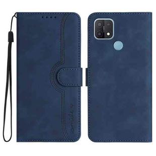 For OPPO A15 / A15s Heart Pattern Skin Feel Leather Phone Case(Royal Blue)