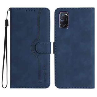 For OPPO A52 / A72 / A92 Heart Pattern Skin Feel Leather Phone Case(Royal Blue)