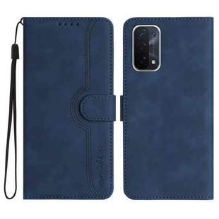 For OPPO A74 5G/A93 5G/A54 5G Heart Pattern Skin Feel Leather Phone Case(Royal Blue)