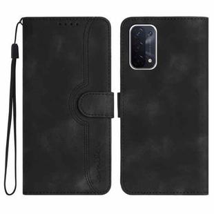 For OPPO A74 5G/A93 5G/A54 5G Heart Pattern Skin Feel Leather Phone Case(Black)